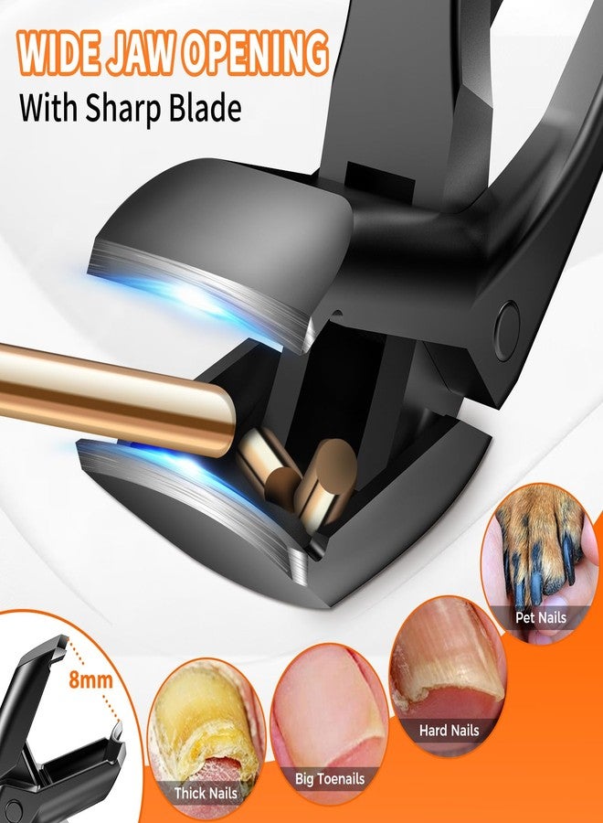 درمود مقص أظافر القدم للأظافر السميكة لكبار السن، مقص أظافر مريح برأس مائل للرجال مع ماسك، مقص أظافر قدم كبير شديد التحمل بفتحة فك واسعة للأظافر الغائرة السميكة - Image 3